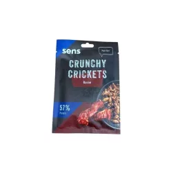   Sens Crunchy Crickets Bacon ízű ropogós tücsök snack 16g