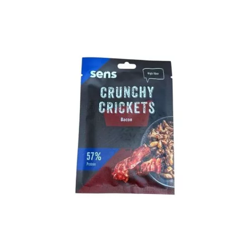 Sens Crunchy Crickets Bacon ízű ropogós tücsök snack 16g