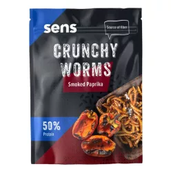   Sens Crunchy Worms Smoked Paprika ízű ropogós lisztkukac snack 12g