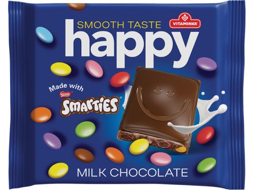 Happy 90g Tejcsokoládé mini Smarties drazséval