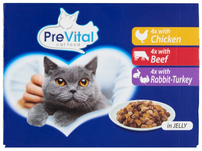 PreVital Cat alutasakos 12*100g Zselés vegyes íz