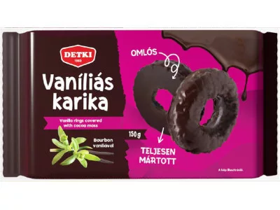 Detki 150g Vaníliás karika Teljesen mártott kakaós Étbevonóval