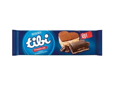 Tibi táblás 290g étcsokoládé Tiramisu és keksz töltelékkel