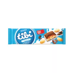   Tibi táblás 295g tejcsokoládé Földimogyoróval, Mogyorókrémmel és Karamellel