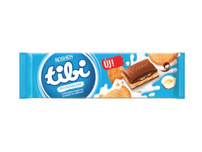Tibi táblás 290g tejcsokoládé Mogyorókrém töltelékkel és keksszel