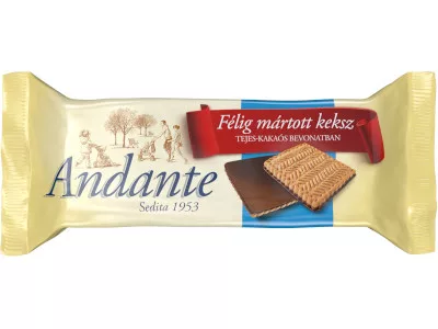 Andante félig mártott keksz 100g Tej