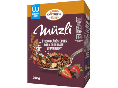Cerbona dob.müzli 200g Étcsokoládés-epres