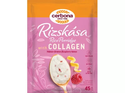 Cerbona rizskása Kollagén és Inulin 45g Málnás-Citromos HCN édesítőszerrel