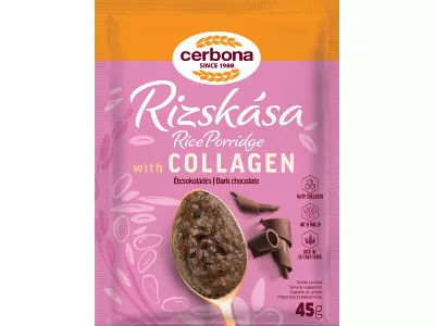 Cerbona rizskása Kollagén és Inulin 45g Étcsokoládés HCN édesítőszerrel
