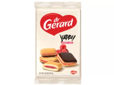 Gerard 205g Juppi mártott piskótakocka Málna ízzel töltve
