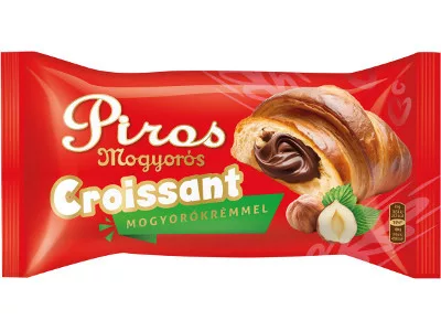 Piros Mogyorós Croissant 55g Mogyorókrémmel