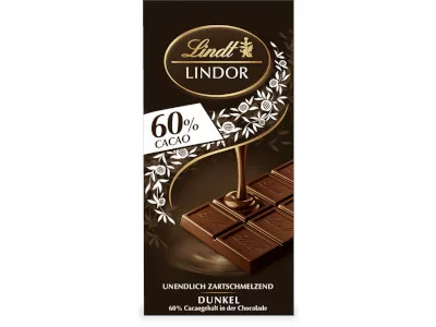 Lindt Lindor  táblás 100g 60% Cocoa étcsokoládé