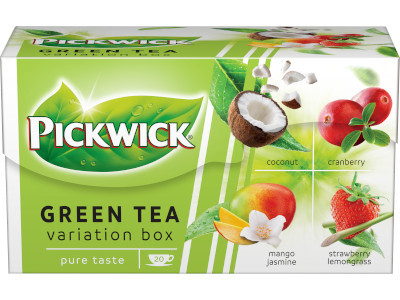 Pickwick Zöld tea Variációk I.Eper-kókusz--mangó-áfonya 20*1,5g