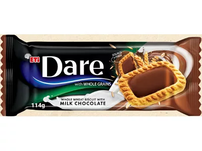Dare teljeskiőrlésű keksz 114g Tejcsokoládés