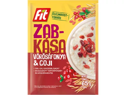 Fit Reggeli zabkása 65g Vörösáfonya-goji bogyó -30% cukor