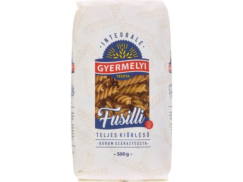 Gyermelyi durum tészta 500g Fusili teljes kiőrlésű