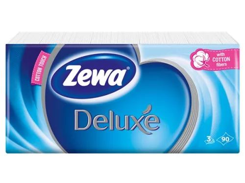 Zewa Deluxe papírzsebkendő 90db Pure White