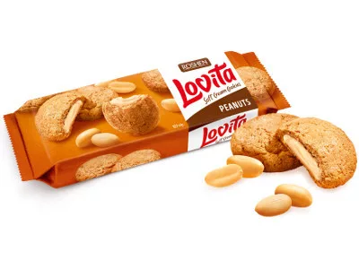 Lovita Soft Cream Cookies 127g Földimogyorókrémes teasütemény