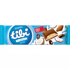   Tibi táblás 280g tejcsoki -Mandula, Kókuszkrém, Gabona ropogós