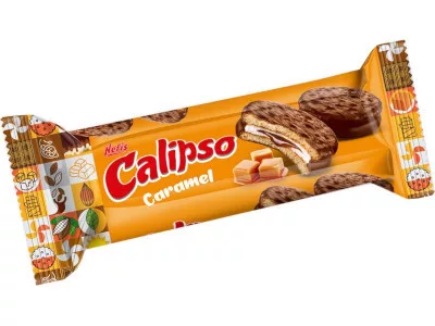 Nefis Calipso keksz 180g Karamelles töltött, pillecukos