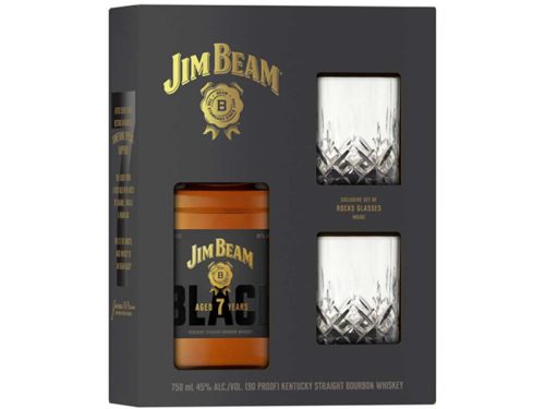 Jim Beam Black Bourbon Whiskey  0,7L 45% DRS+2db pohár DD