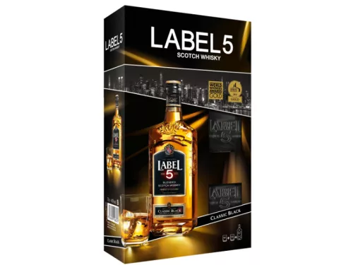 Label 5 Classic Blended whisky + 2 pohár 0,7L 40% DRS DD - KIÁRUSÍTÁS