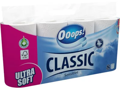 Ooops! WC papír 8 tekercs 3réteg Classic Sensitive