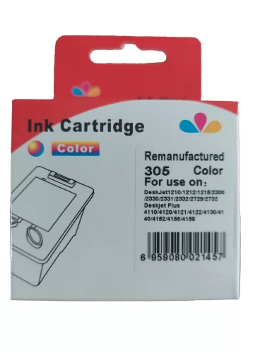 Utángyártott HP 3YM63AE Tintapatron Color No.305XL WHITE BOX show ink level