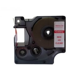 Utángyártott DYMO D1 45802 19mm x 7m átlátszó-piros
