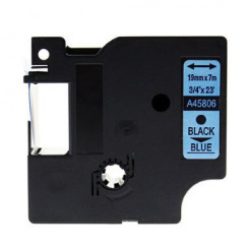 Utángyártott DYMO D1 45806 19mm x 7m fekete-kék #S0720860