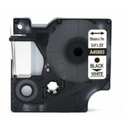   Utángyártott DYMO D1 45803 kazetta 19mm x 7m fehér-fekete #S0720830