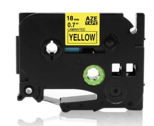 Utángyártott BROTHER TZe641 szalagkazetta 18mm x 8m sárga alapon fekete felirat