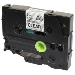   Utángyártott BROTHER TZeFX121 szalagkazetta 9mm x 8 m flexi átlátszó alapon fekete nyomtatás