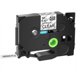   Utángyártott BROTHER TZeFX131 szalagkazetta 12 mm x 8 m flexi átlátszó alapon fekete nyomtatás