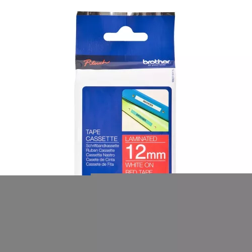 Brother TZE-435 laminált P-touch szalag (12mm) White on Red - 8m