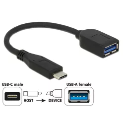   DeLock Adapter SuperSpeed USB 10Gbps USB Type-C male > USB Type-A female 10cm Black