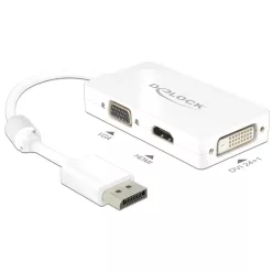  DeLock Displayport 1.1 male > VGA/HDMI/DVI-D (Dual Link) female Passive Adapter White