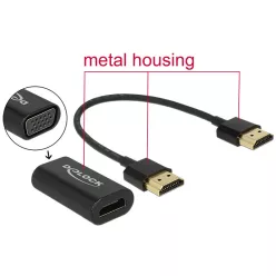   DeLock Adapter HDMI-A male > VGA female Metal Housing with 15cm cable