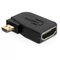   DeLock Adapter High Speed HDMI with Ethernet - micro D male > A female angled sideways