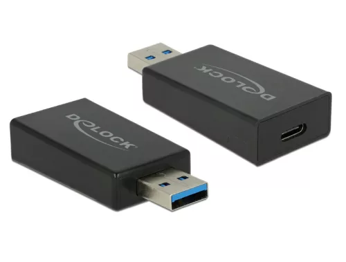 DeLock Converter USB 3.1 Gen 2 Type-A male > USB Type-C female Active Black