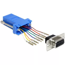   DeLock Adapter Sub-D 9 Pin female > RJ45 female assembly kit