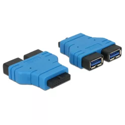   DeLock Adapter USB 3.0 pin header female > 2x USB 3.0 Type-A female parallel