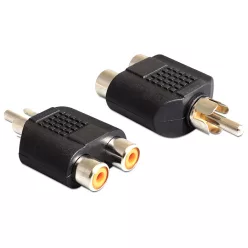 DeLock Adapter 2x RCA female > 1x RCA male