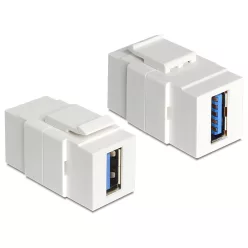   DeLock Keystone module USB 3.0 A female > USB 3.0 A female White