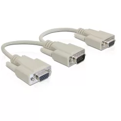DeLock Adapter VGA male > 2x VGA female 20cm