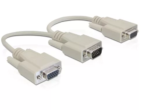 DeLock Adapter VGA male > 2x VGA female 20cm
