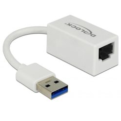   DeLock SuperSpeed USB3.2 Type-A male > Gigabit LAN 10/100/1000 Mbps compact Adapter White