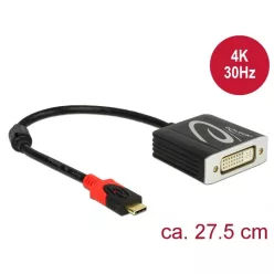   DeLock USB Type-C male > DVI-D (Single Link) (24+5) female (DP Alt Mode) 4K 30Hz Adapter