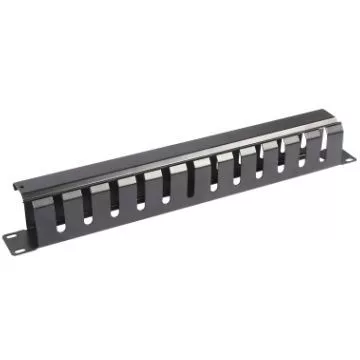 WP 2U horizontal cable managment panel with Black cover RAL 9005, 483x88mm