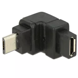   DeLock USB 2.0 Micro-B male > USB 2.0 Micro-B female angled up Adapter Black